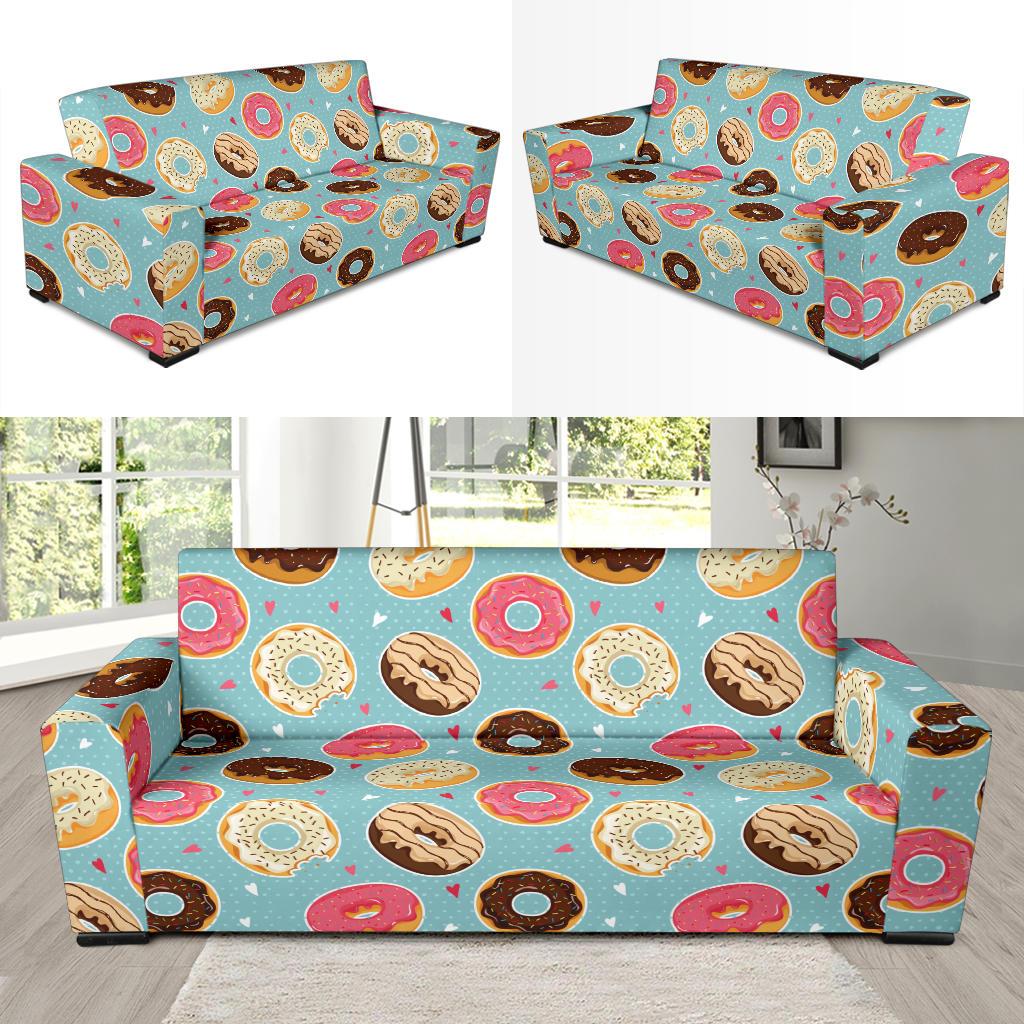 Donut Pattern Print Design DN04 Sofa Slipcover-JORJUNE.COM