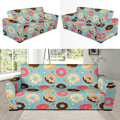 Donut Pattern Print Design DN04 Sofa Slipcover-JORJUNE.COM
