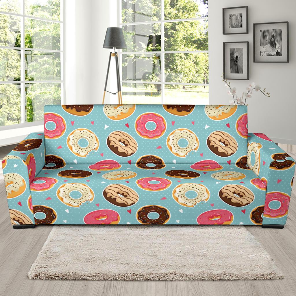 Donut Pattern Print Design DN04 Sofa Slipcover-JORJUNE.COM