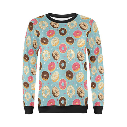 Donut Pattern Print Design DN04 Women Long Sleeve Sweatshirt-JorJune