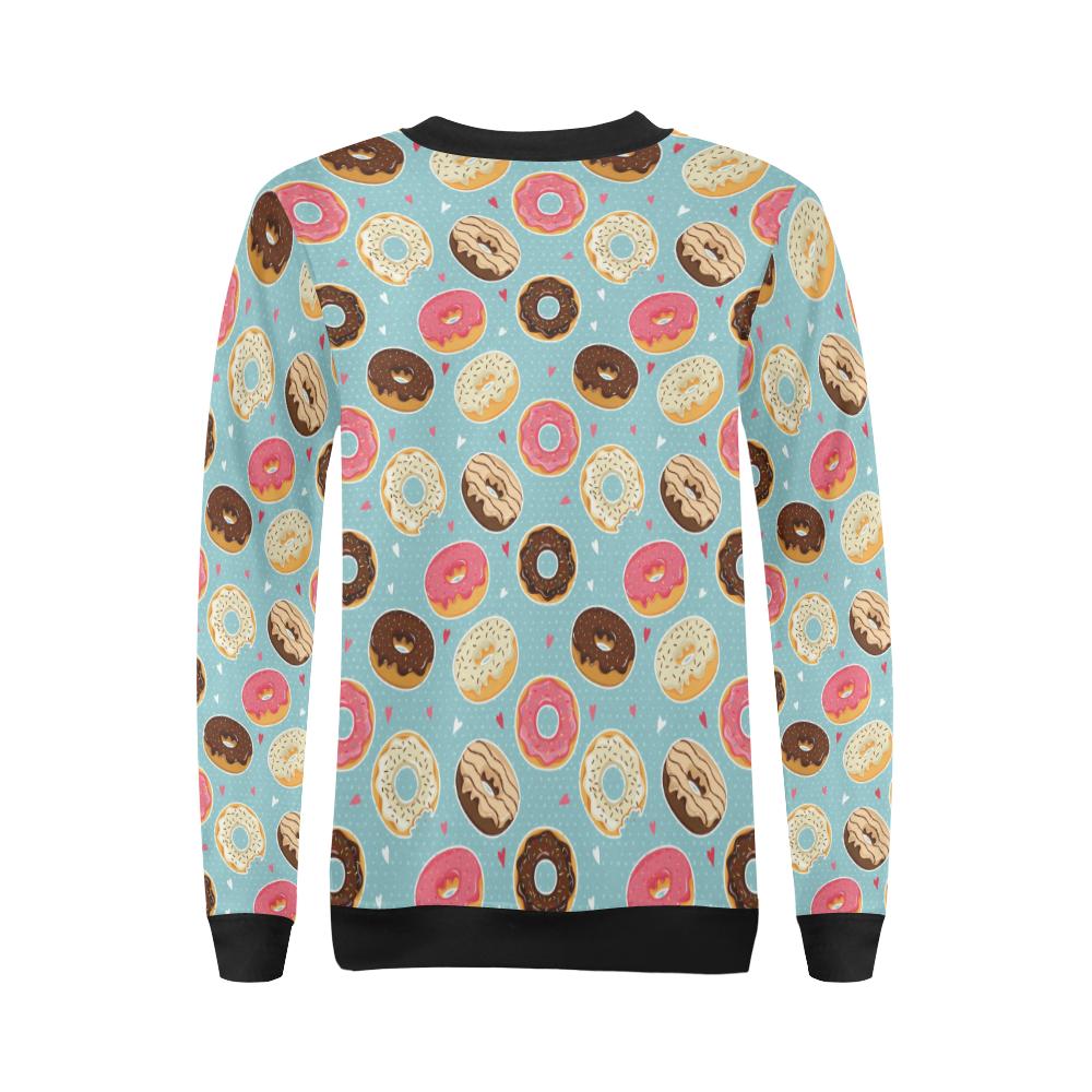 Donut Pattern Print Design DN04 Women Long Sleeve Sweatshirt-JorJune