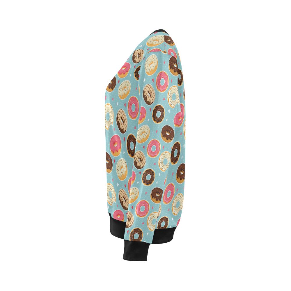 Donut Pattern Print Design DN04 Women Long Sleeve Sweatshirt-JorJune
