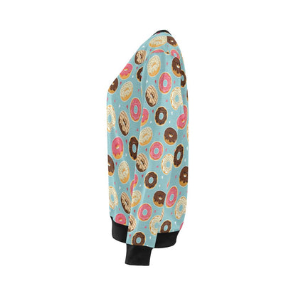 Donut Pattern Print Design DN04 Women Long Sleeve Sweatshirt-JorJune