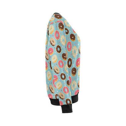 Donut Pattern Print Design DN04 Women Long Sleeve Sweatshirt-JorJune
