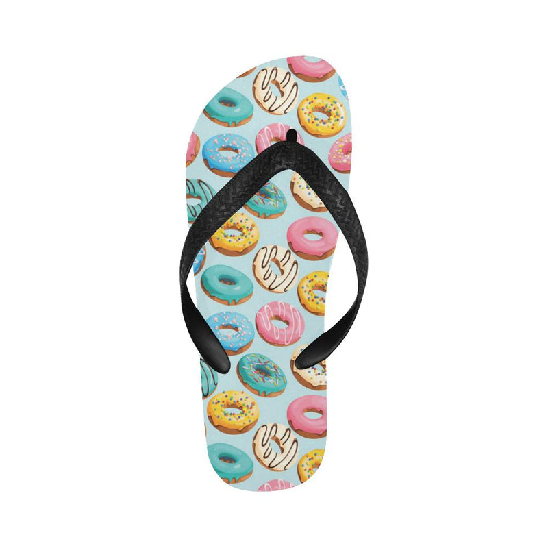 Donut Pattern Print Design DN05 Flip Flops-JorJune