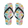 Donut Pattern Print Design DN05 Flip Flops-JorJune