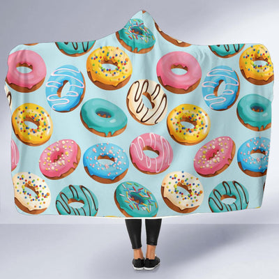 Donut Pattern Print Design DN05 Hooded Blanket-JORJUNE.COM