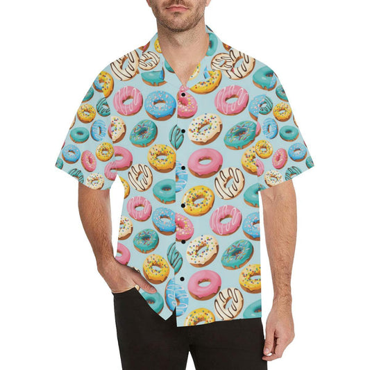Donut Pattern Print Design DN05 Men Hawaiian Shirt-JorJune