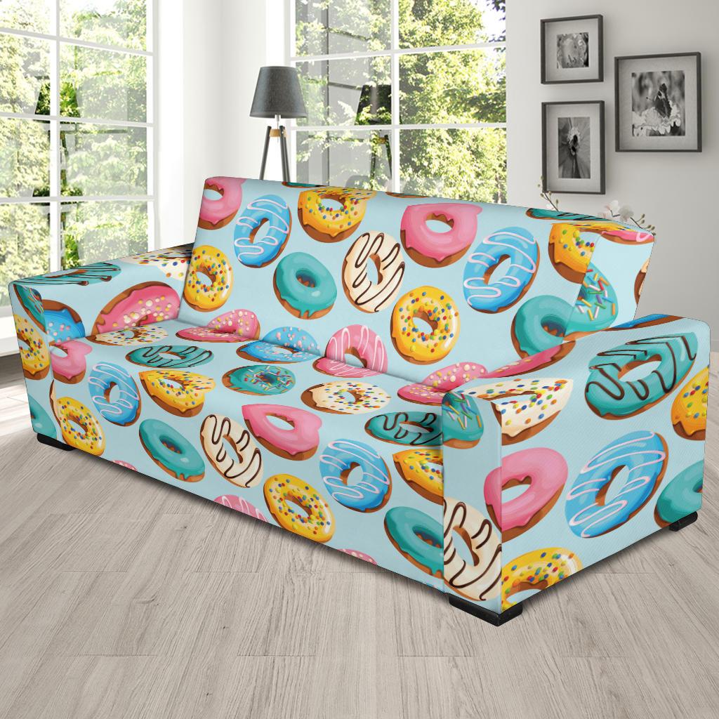 Donut Pattern Print Design DN05 Sofa Slipcover-JORJUNE.COM