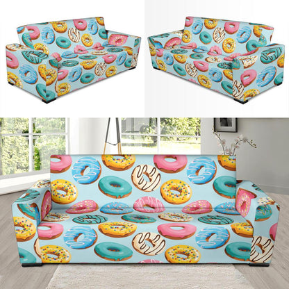 Donut Pattern Print Design DN05 Sofa Slipcover-JORJUNE.COM
