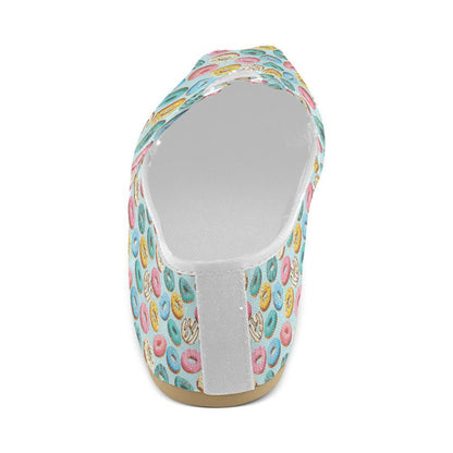 Donut Pattern Print Design DN05 Women Casual Shoes-JorJune.com