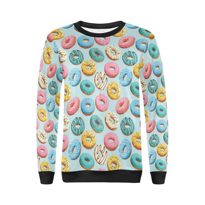 Donut Pattern Print Design DN05 Women Long Sleeve Sweatshirt-JorJune