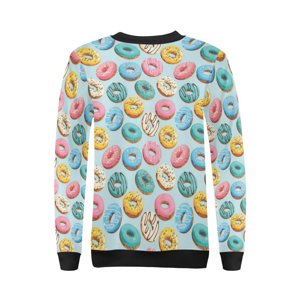 Donut Pattern Print Design DN05 Women Long Sleeve Sweatshirt-JorJune