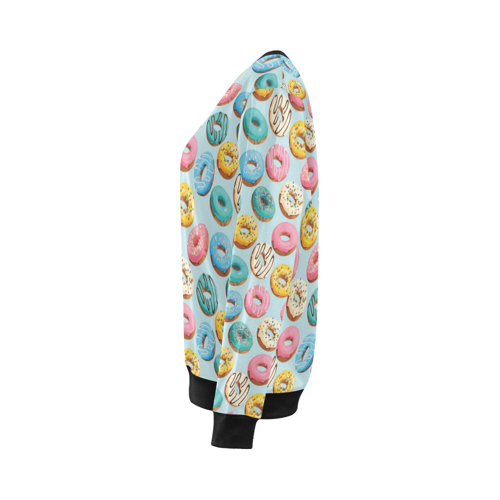 Donut Pattern Print Design DN05 Women Long Sleeve Sweatshirt-JorJune