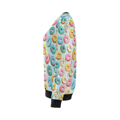 Donut Pattern Print Design DN05 Women Long Sleeve Sweatshirt-JorJune