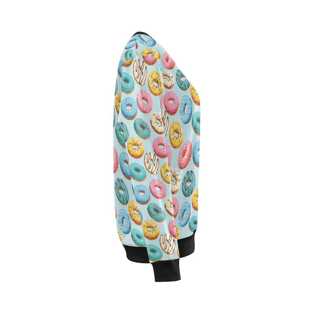 Donut Pattern Print Design DN05 Women Long Sleeve Sweatshirt-JorJune