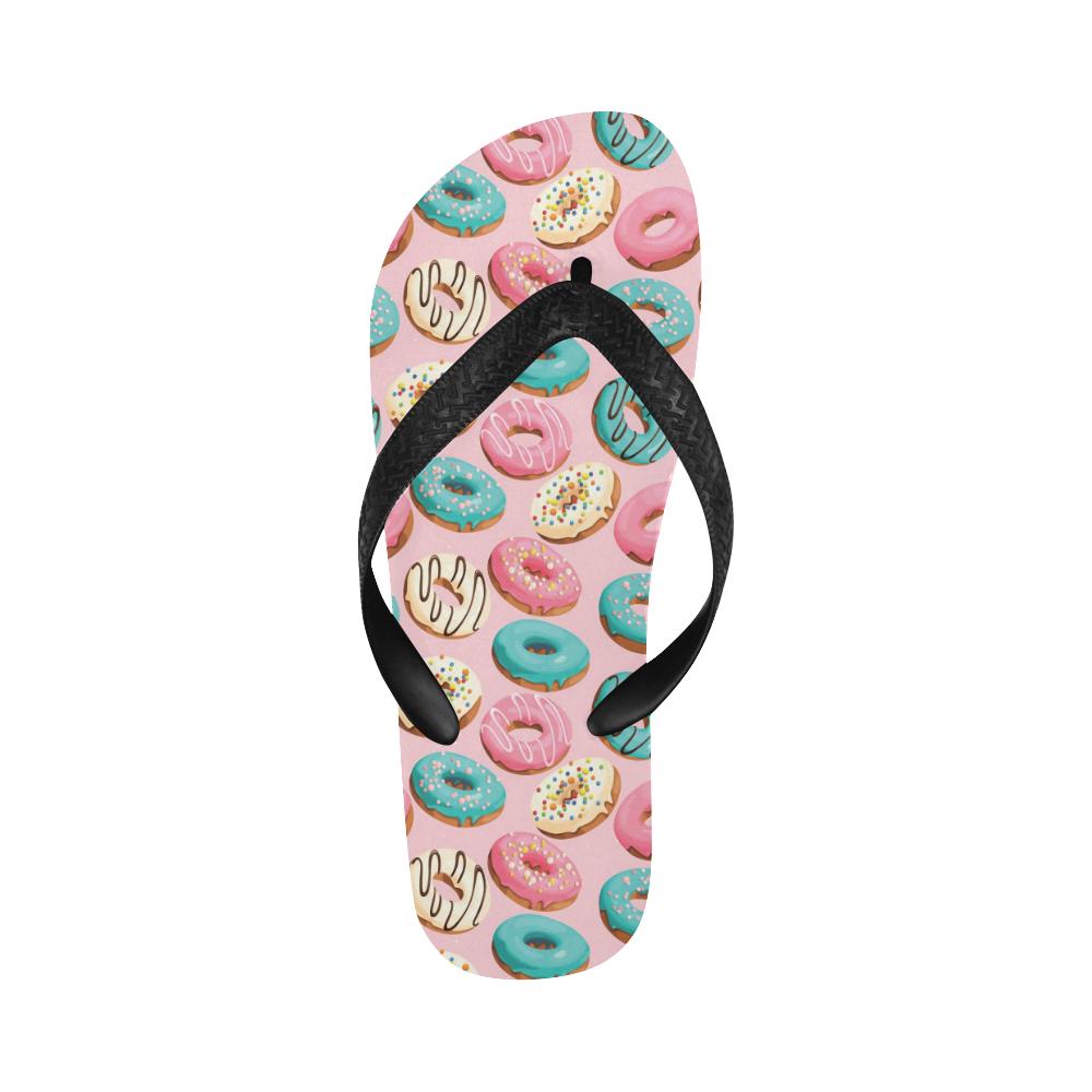 Donut Pattern Print Design DN06 Flip Flops-JorJune