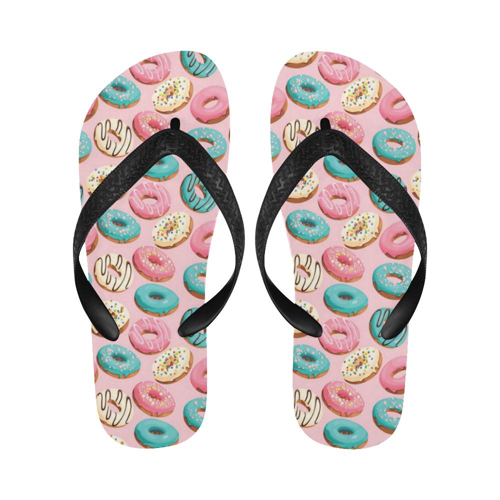 Donut Pattern Print Design DN06 Flip Flops-JorJune
