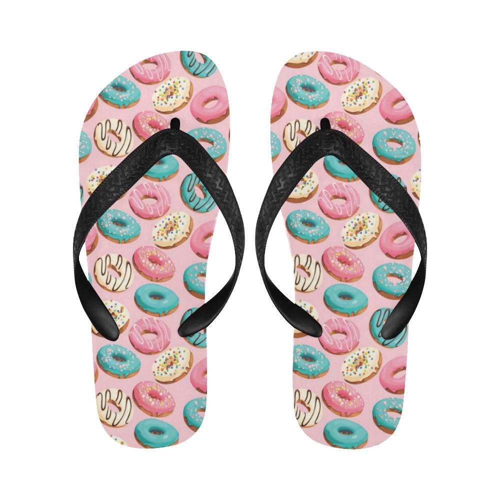 Donut Pattern Print Design DN06 Flip Flops-JorJune