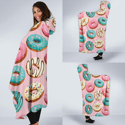 Donut Pattern Print Design DN06 Hooded Blanket-JORJUNE.COM