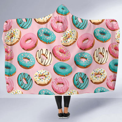 Donut Pattern Print Design DN06 Hooded Blanket-JORJUNE.COM