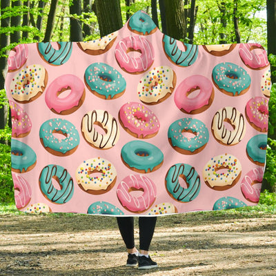 Donut Pattern Print Design DN06 Hooded Blanket-JORJUNE.COM