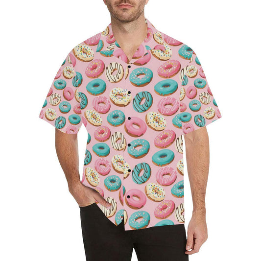 Donut Pattern Print Design DN06 Men Hawaiian Shirt-JorJune
