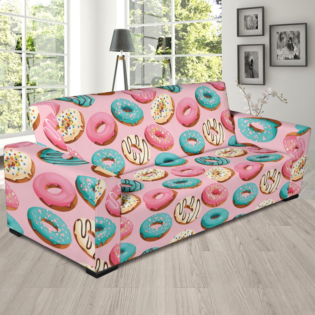 Donut Pattern Print Design DN06 Sofa Slipcover-JORJUNE.COM