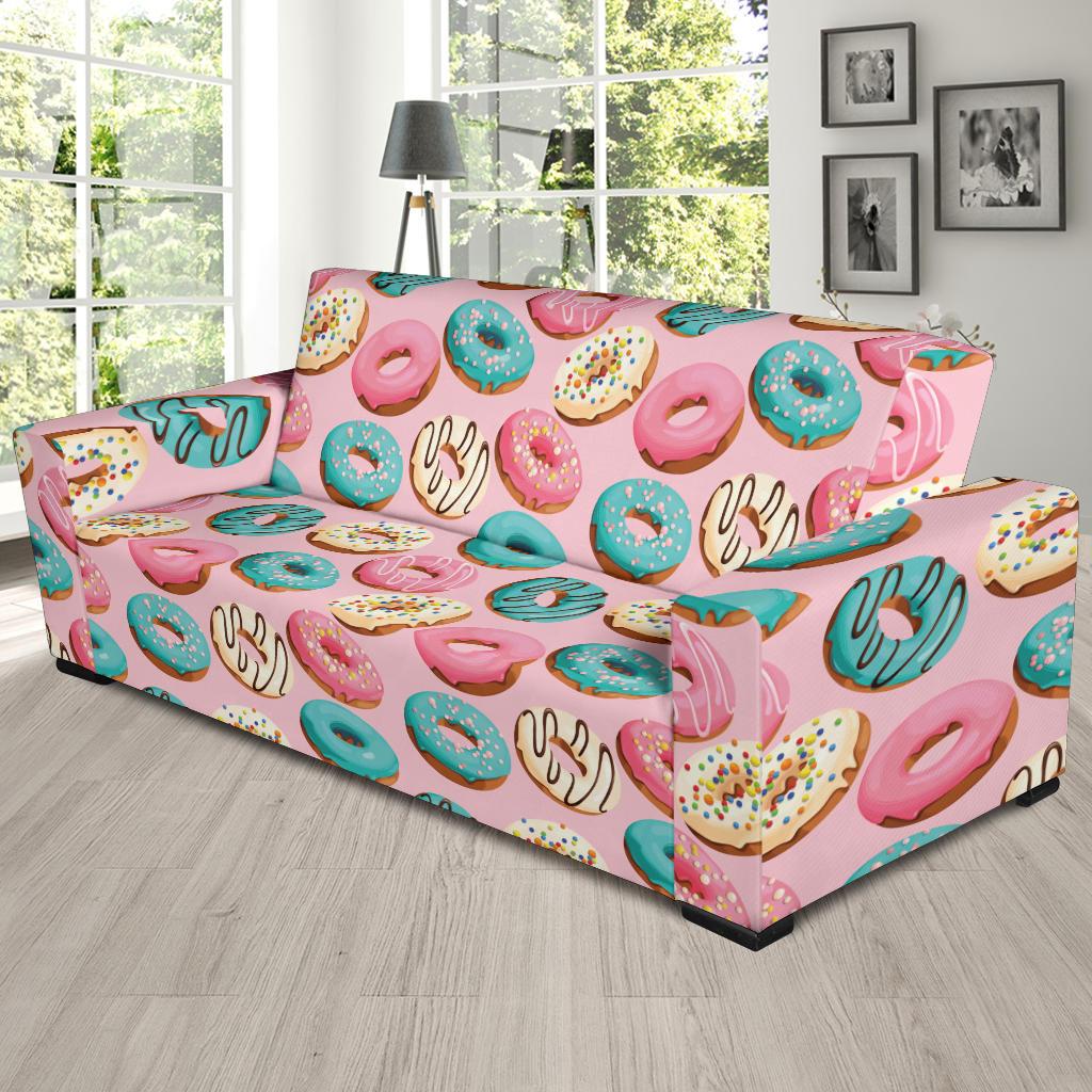 Donut Pattern Print Design DN06 Sofa Slipcover-JORJUNE.COM