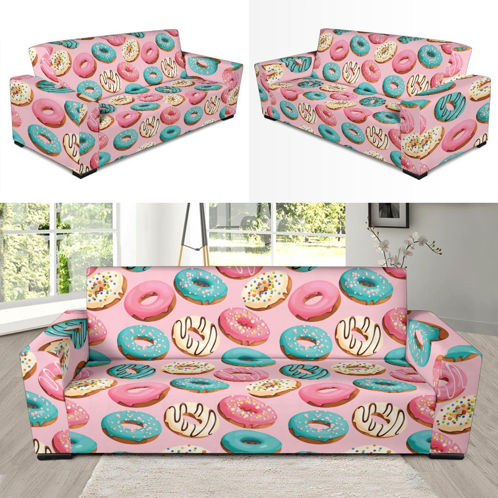 Donut Pattern Print Design DN06 Sofa Slipcover-JORJUNE.COM