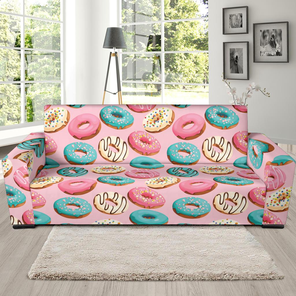 Donut Pattern Print Design DN06 Sofa Slipcover-JORJUNE.COM