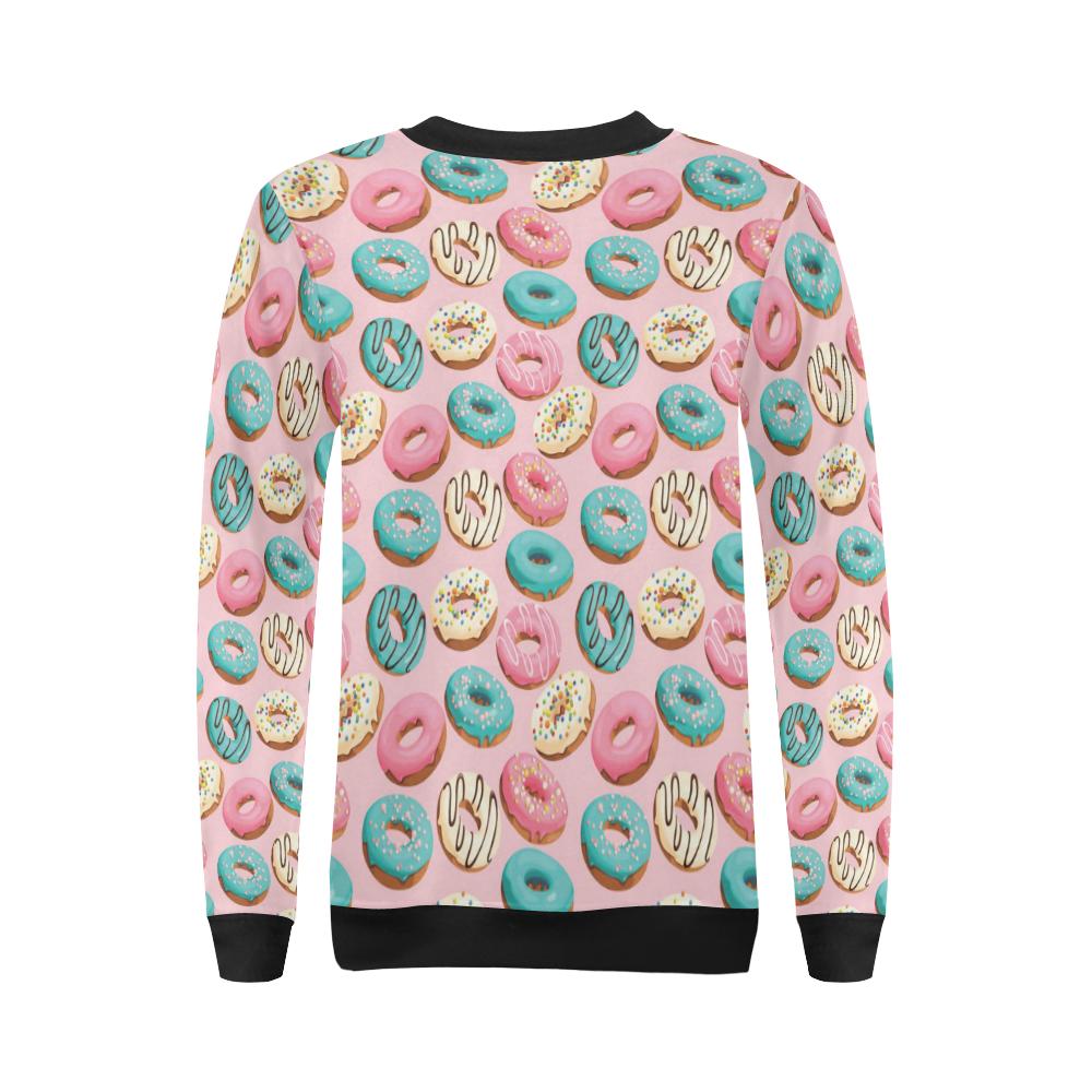 Donut Pattern Print Design DN06 Women Long Sleeve Sweatshirt-JorJune