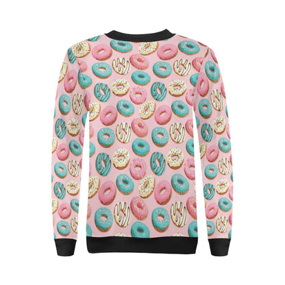 Donut Pattern Print Design DN06 Women Long Sleeve Sweatshirt-JorJune