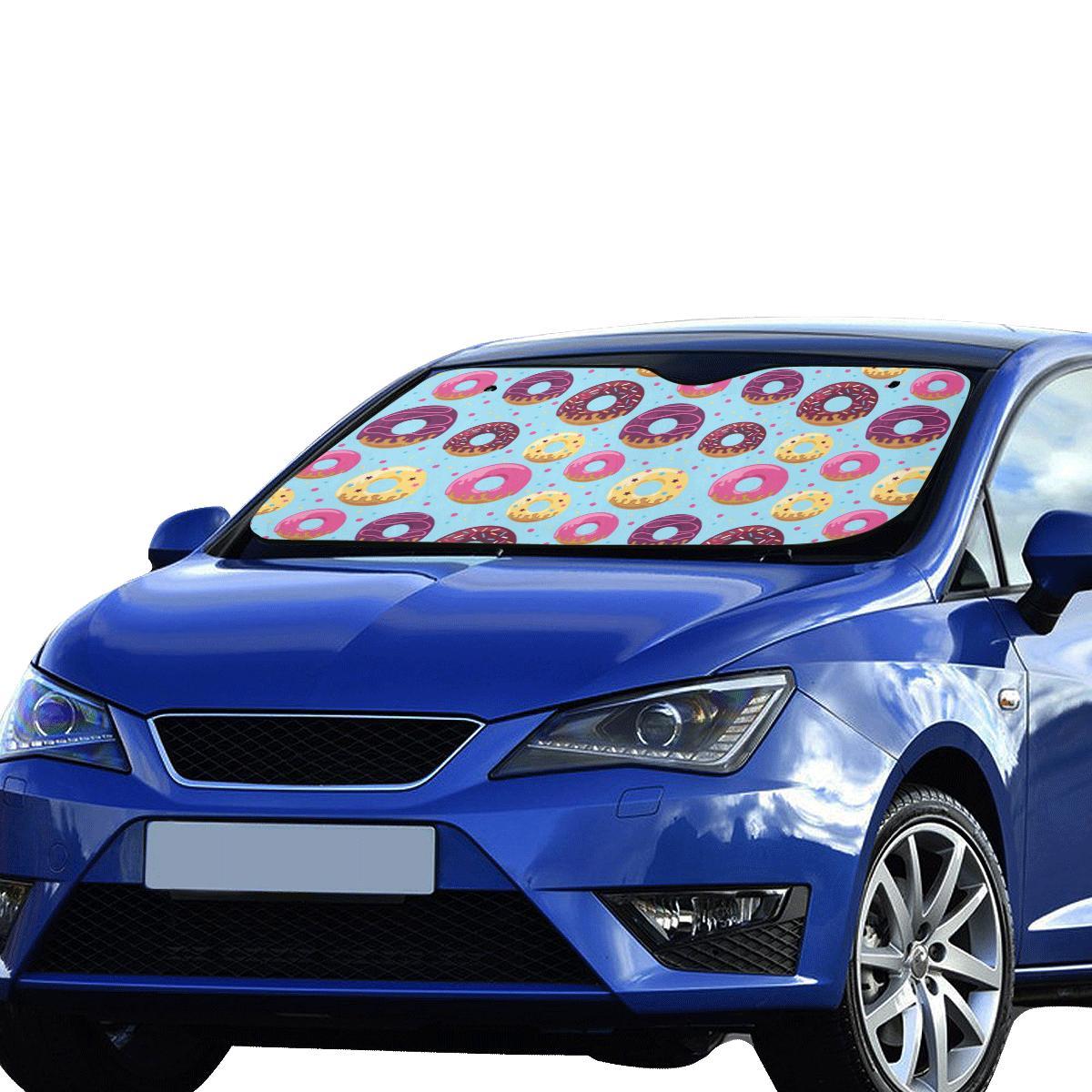 Donut Pattern Print Design DN07 Car Sun Shade-JorJune