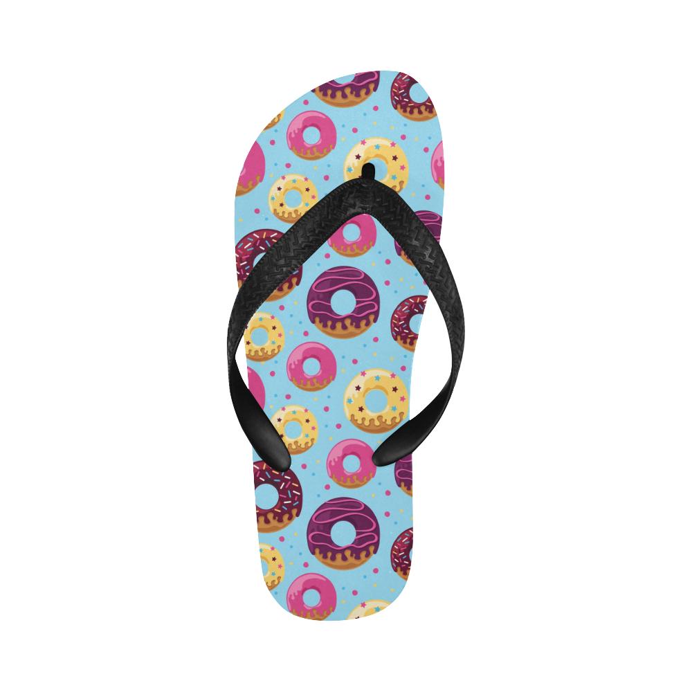 Donut Pattern Print Design DN07 Flip Flops-JorJune