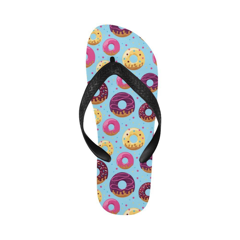 Donut Pattern Print Design DN07 Flip Flops-JorJune