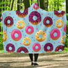 Donut Pattern Print Design DN07 Hooded Blanket-JORJUNE.COM