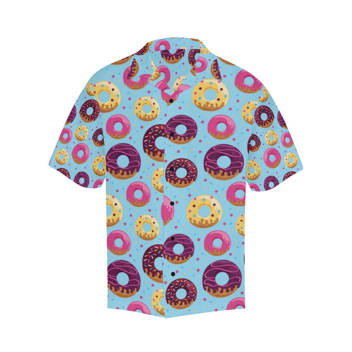 Donut Pattern Print Design DN07 Men Hawaiian Shirt-JorJune