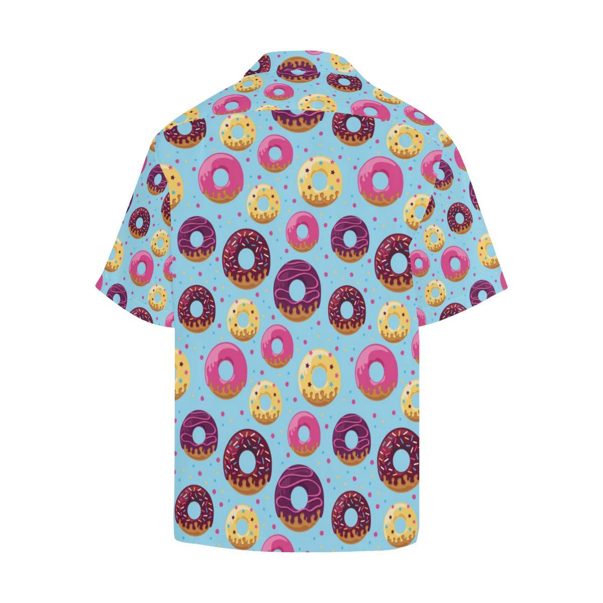 Donut Pattern Print Design DN07 Men Hawaiian Shirt-JorJune