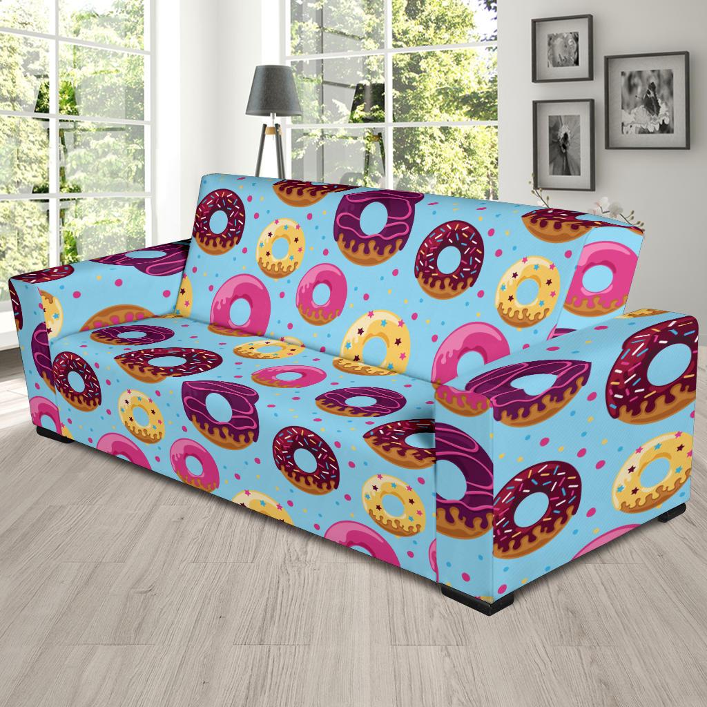 Donut Pattern Print Design DN07 Sofa Slipcover-JORJUNE.COM