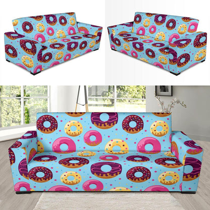 Donut Pattern Print Design DN07 Sofa Slipcover-JORJUNE.COM