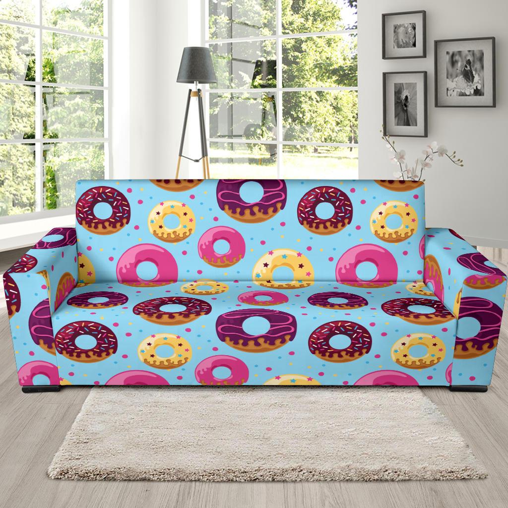 Donut Pattern Print Design DN07 Sofa Slipcover-JORJUNE.COM