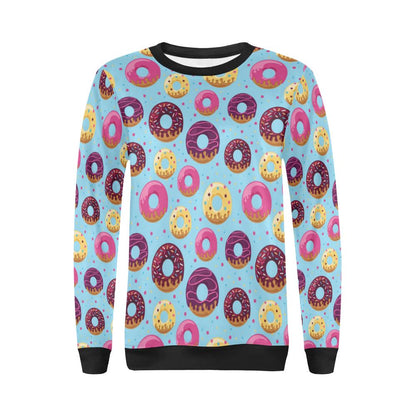 Donut Pattern Print Design DN07 Women Long Sleeve Sweatshirt-JorJune