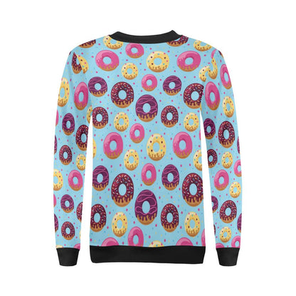 Donut Pattern Print Design DN07 Women Long Sleeve Sweatshirt-JorJune
