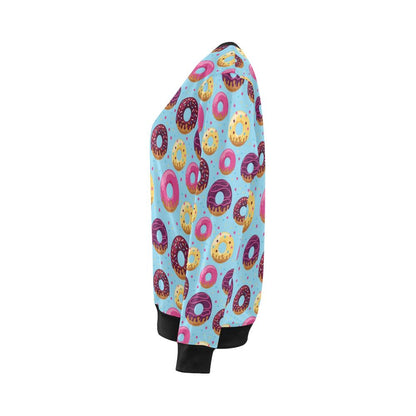 Donut Pattern Print Design DN07 Women Long Sleeve Sweatshirt-JorJune