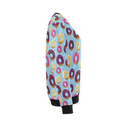 Donut Pattern Print Design DN07 Women Long Sleeve Sweatshirt-JorJune