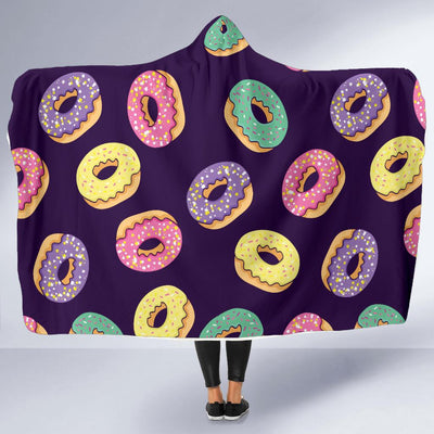 Donut Pattern Print Design DN08 Hooded Blanket-JORJUNE.COM