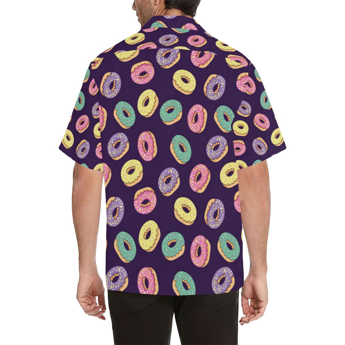 Donut Pattern Print Design DN08 Men Hawaiian Shirt-JorJune