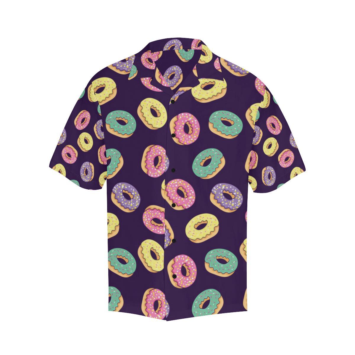 Donut Pattern Print Design DN08 Men Hawaiian Shirt-JorJune