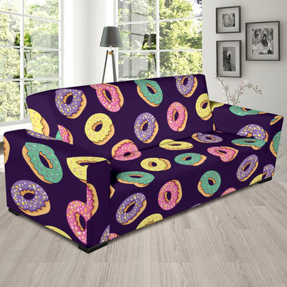 Donut Pattern Print Design DN08 Sofa Slipcover-JORJUNE.COM